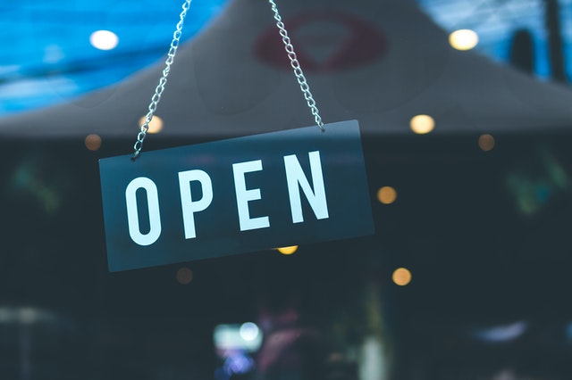 COVID-19 open store signage